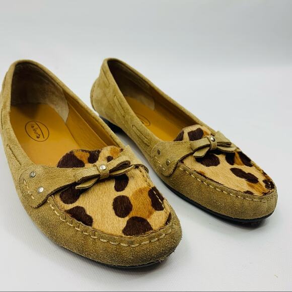Talbots Shoes - Talbots Moccasin Calf Hair Animal Print Loafers